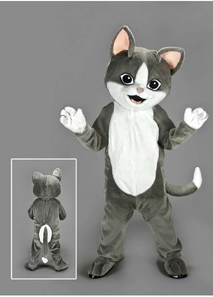 Tamanho adulto de alta qualidade bonito gato mascote traje natal halloween animação desempenho adereços