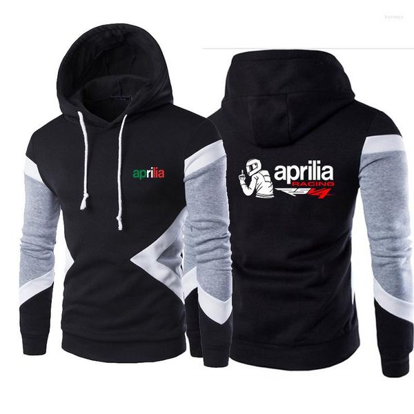 Felpe con cappuccio da uomo Moda Primavera Autunno Aprilia Racing Logo Patchwork Uomo Pullover Felpe Felpa con cappuccio in cotone a maniche lunghe casual