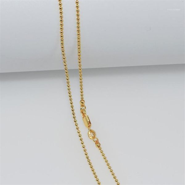 1 Stück Halskette mit vollständiger Goldfüllung, Modeschmuck, Perlen-Kugel-Gliederkette, 2 mm Halskette, 40,6–76,2 cm, Anhängerkette 1242L