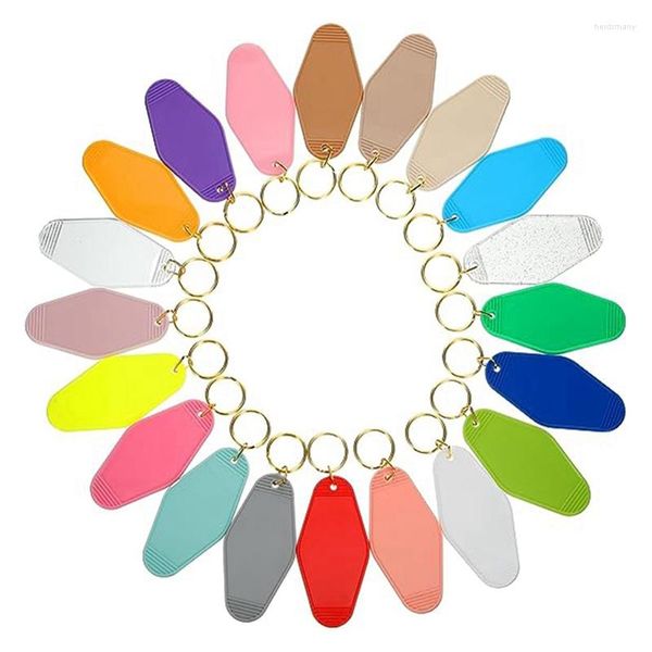 Chaveiros 60 Pcs Motel Keychain Em Branco Bulk Retro El 20 Cores Rhombus Vintage Chave Tags Multicolor