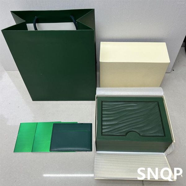 Uhrenboxen Fabrik Großhandel Luxus Mode Grüne Marke Holzkiste für anpassbare Kartenpapier Top Qualität Reiseschmuck Samt