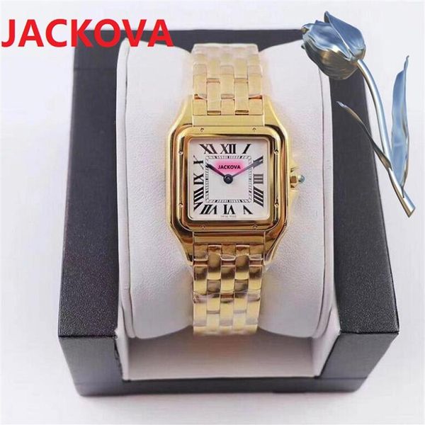 Orologi da donna quadrati romani modello top 22 30MM 27 30MM quadrante Alta qualità in oro rosa argento 316L batteria al quarzo in acciaio inossidabile completo c316N