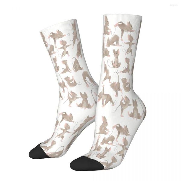 Herrensocken, niedliche Mäuse, die Yoga machen, Tiermännchen, Herren, Damen, Sommerstrümpfe, Harajuku