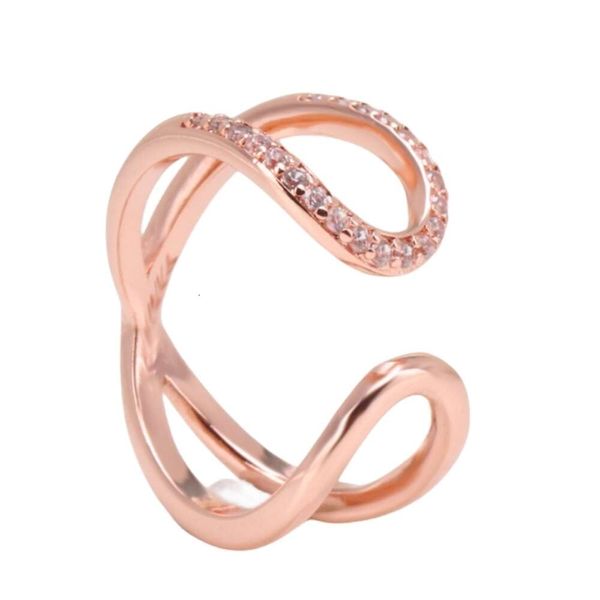 Anelli Panda Designer Moda di lusso Anello da donna in oro rosa Simbolo eterno Anello aperto Semplice design raffinato e di fascia alta