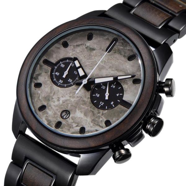 Orologi da polso Orologio in legno da uomo al quarzo moda con legno Wacth Him Gifts Relojes Hombres Drop personalizzato