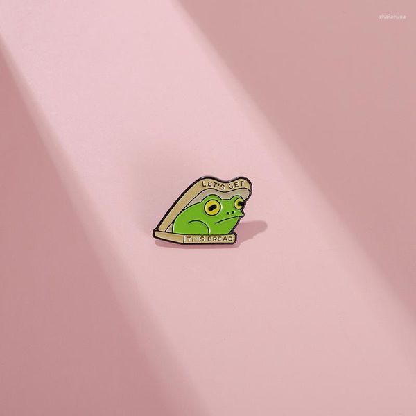 Broschen Frosch Sandwich Emaille Pins Benutzerdefinierte Froggy Brot Revers Abzeichen Tier Lustiger Schmuck Geschenk für Kinder Freunde