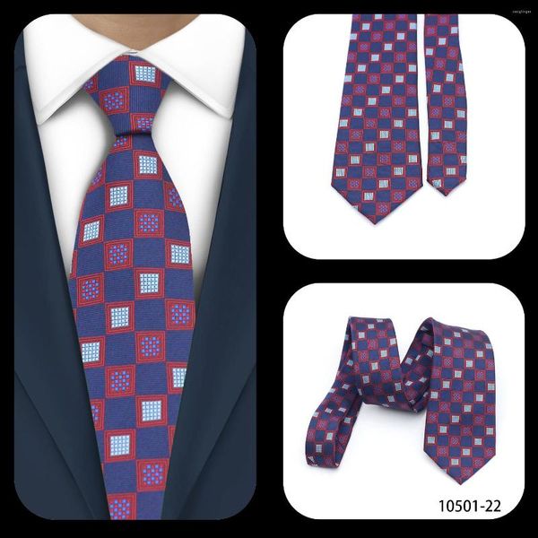 Papillon LYL 8CM Stile Viola Quadrato Moda Cravatta da uomo Blu Cravatta Gravatas di seta per Paisley Floreale Fit Matrimonio Posto di lavoro Slim