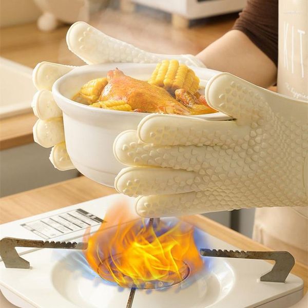 Einweghandschuhe Nordic 2/5 Finger Küche Backen Mikrowelle Ofen Hitzebeständig Verdicktes Silikon Rutschfestes Zubehör