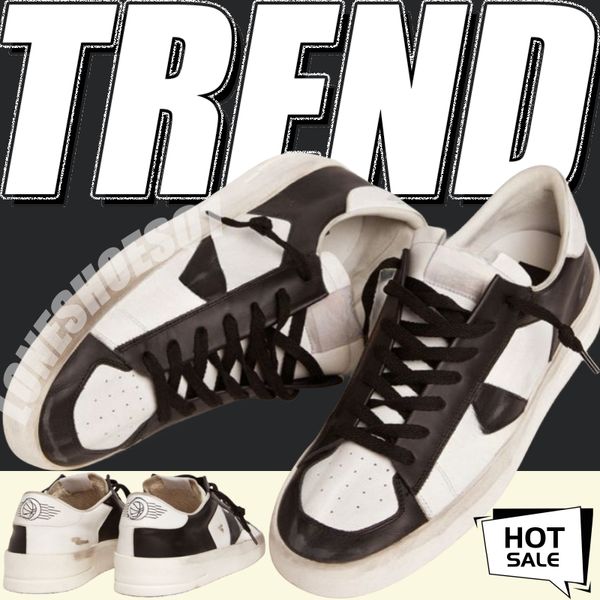 Italienische Markentrainer Gold Super Gooses Star Designer Sneakers klassischer Canvas-Schuh Casual Superstar schwarz und weiß dicke Sohle alt schmutzig Männer und Frauen Trend Skate 01