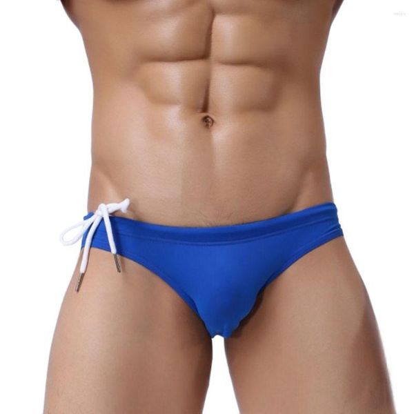 Unterhosen Herren Bademode Slips Unterwäsche Elastische Dreieckshose Schnürung Schwimmen Big Pouch U Convex Trunk Höschen