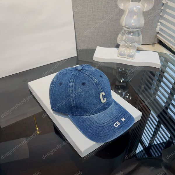 Der neue Ballkappen -Designer Hat Top -Qualität Denim -Stickbriefe mit Männern Baseball Cap Mode Frauen Hut Outdoor Freizeit Sportsonne Sunted Hüte