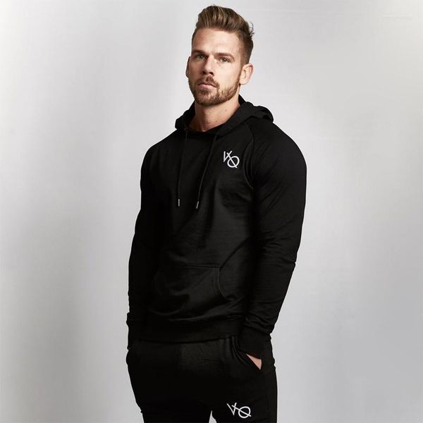 Felpe con cappuccio da uomo Felpa con cappuccio Pullover Felpa Streetwear Abbigliamento moda Cappotto slim fit stampato in cotone Palestra Bodybuilding Abbigliamento sportivo