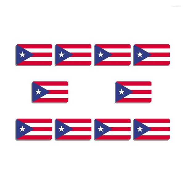 Broschen 10 Teile/satz Puerto Rico Flagge Brosche Acryl Nationalen Pin Für Rucksäcke Hut Tasche Kleidung Patriotische Abzeichen