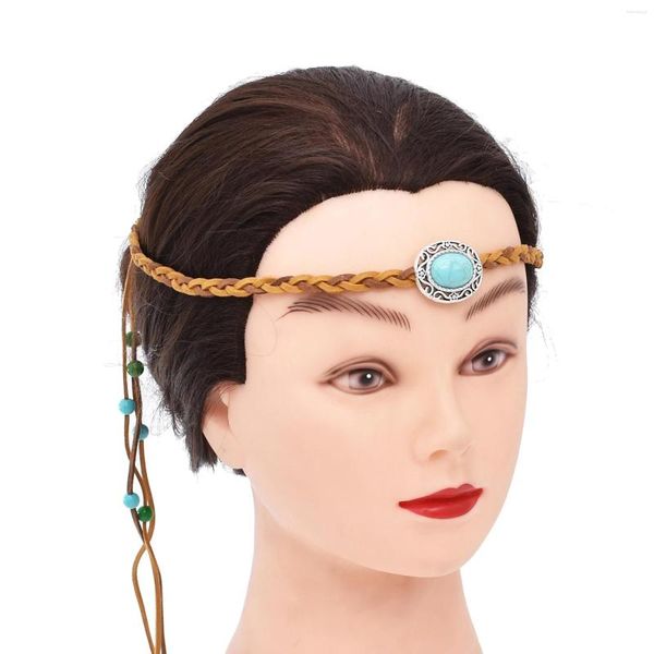 Grampos de cabelo estilo boêmio retro longo borla turquesa ornamentos festa feminina jóias presentes de aniversário