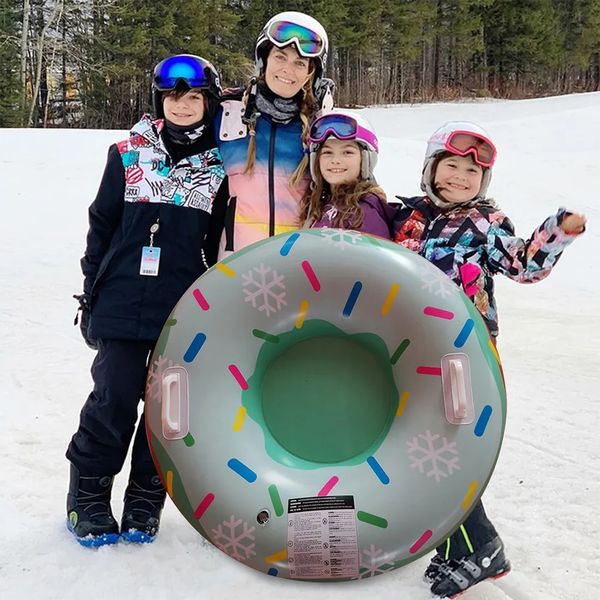 Snowboards Kayak Şişirilebilir Kar Tüpü Kar Tüp Kış Sporları PVC Yetişkin Çocuklar İçin Kayak Kemeri Kayak Halkası 230928