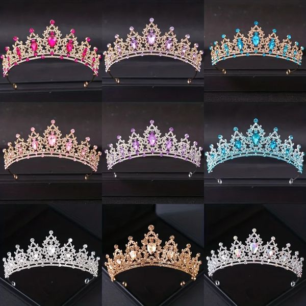 Fermagli per capelli Barrettes Capelli da sposa Tiara Cristallo Tiara da sposa Corona Argento Colore Diadema Velo Diademi Accessori per capelli da sposa Copricapo Gioielli per testa 230928