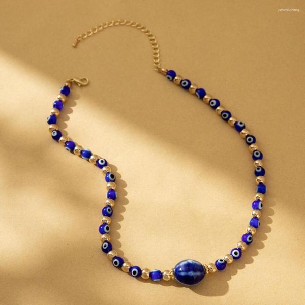 Ожерелья с подвесками, заводское прямое керамическое ожерелье «Глаз дьявола», женское ожерелье из натурального камня, винтажные простые уличные подарки