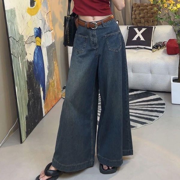 Pantaloni da donna 2023 pantaloni in denim da donna razzi estivi gambe sciolte sciolte alte vita in vita oversize oversize da 200 chili indossabili