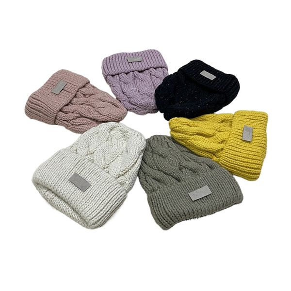 Gorro de malha de moda para mulher designer flangeando gorros grossos inverno quente chapéu de fio grosso chapéus de esqui quentes