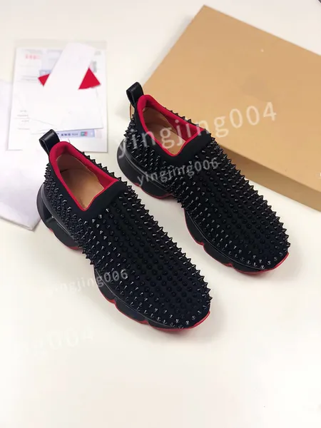 Tripler Christiane Christianss Loubotin Loubiton Luxury Mens Shoes Womens Sneakers Scarpe da design a basso taglio nero in pelle Slike Red Loa Bottoms