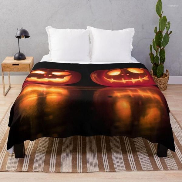 Coperte Zucca di Halloween Coperta da tiro Coperta da spiaggia Morbido letto Idee regalo di San Valentino