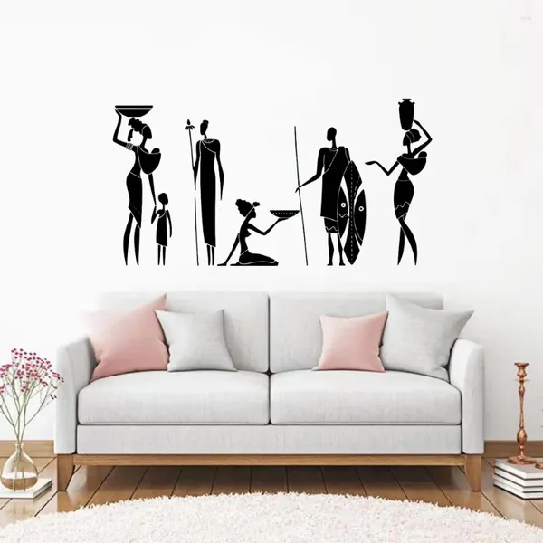 Adesivos de parede Tribo Mural Design Adesivo de dança para sala de estar e decoração de quarto removível DW6998