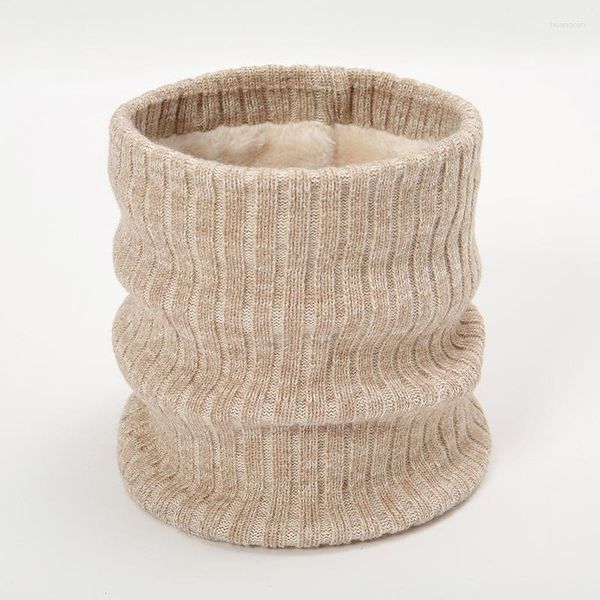 Schals 2023 Mode Frauen Gestrickte Schal Solide Kaschmir-ähnliche Winter Snood Dame Warme Wolle Fell Dicke Unisex Männer Neck schals Ring