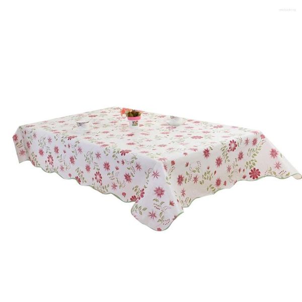 Saia de cama padrão floral impermeável à prova de óleo toalha de mesa de café toalha de mesa de plástico pvc capa retangular