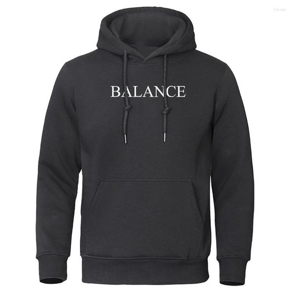 Hoodies masculinos equilíbrio simples carta impressão masculino streetwear bonito pulôver moletom com capuz padrão de lã moletom dos desenhos animados roupas masculinas oversize