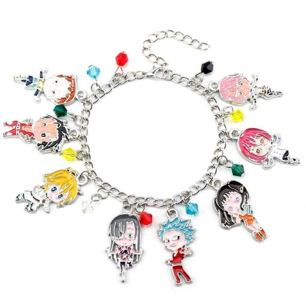 Link Chain Os Sete Pecados Capitais Meliodas Elizabeth Liones Charme Pulseira Escanor Leão Merlin Javali Gowther Cabra Rei Ban Jewelry253E