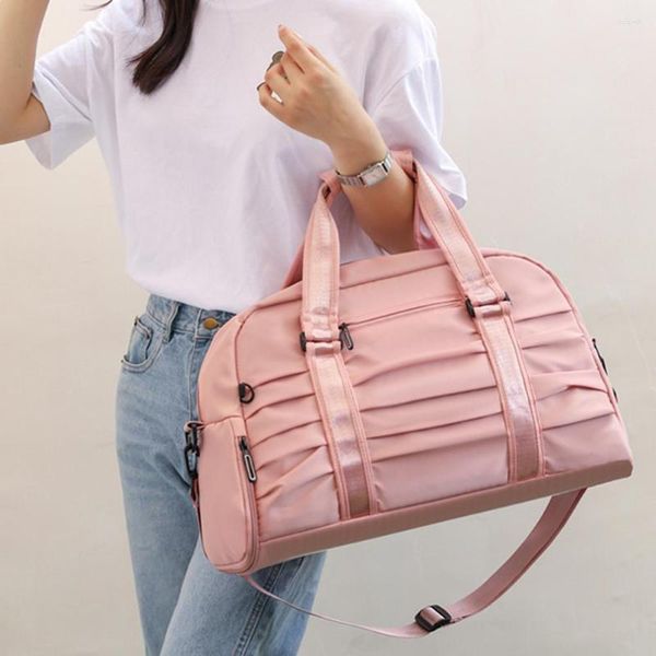 Sacos ao ar livre mulheres viagem mochila com compartimento de sapatos leve crossbody cor sólida separação seca molhada meninas ginásio viagem de trabalho