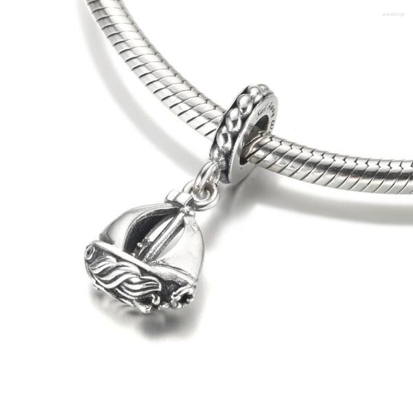 Pedras preciosas soltas autênticas s925 prata pingente charme para mulheres pulseira pulseira diy jóias barco a vela balançar grânulo