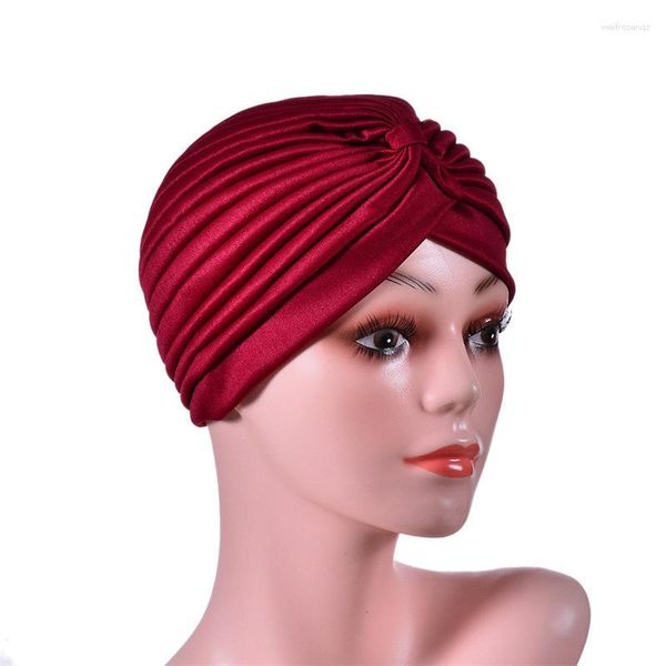 Scarves Sports Leisure Headband Hat India Tam-O'-shanter Toque Düz Renk Etnik Müslüman Şapkalar Yoga Süt İpek