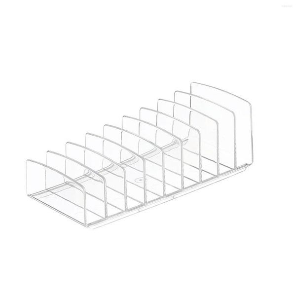 Cajas de almacenamiento Soporte de paleta de maquillaje de 9 secciones Organizador sin rasguños Contenedores para gabinete con espejo de cajón
