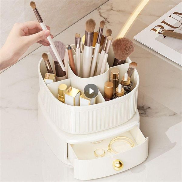 Aufbewahrungsboxen Multifunktionsbox Offenes Design Lippenstift Lidschatten Drehen Home Supplies Light Lux Einfach zu nehmen