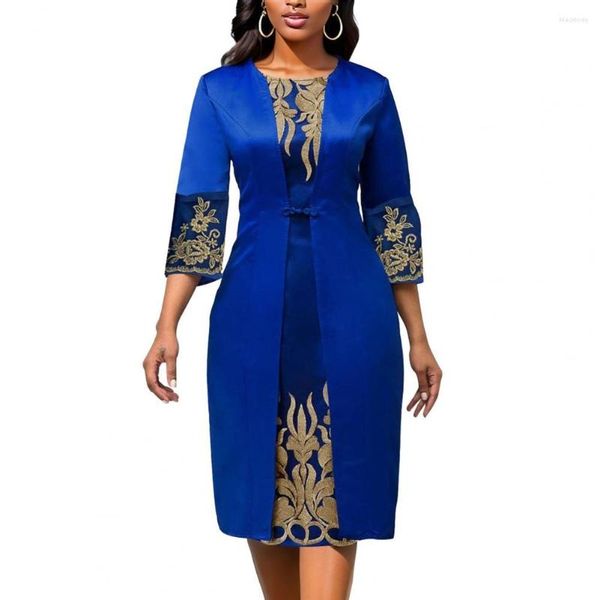 Casual Kleider Herbst Winter 2023 Frauen Kleid Retro Taille Feste Dünne Oansatz Stickerei Floral Spitze Nähte Kleid Formale