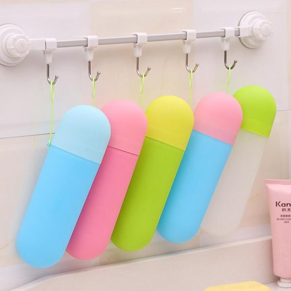 Set di accessori per il bagno Scatola portaoggetti per attrezzi per il lavaggio Facile da riporre 6 colori Custodia portatile ad alta capacità per spazzolino opzionale