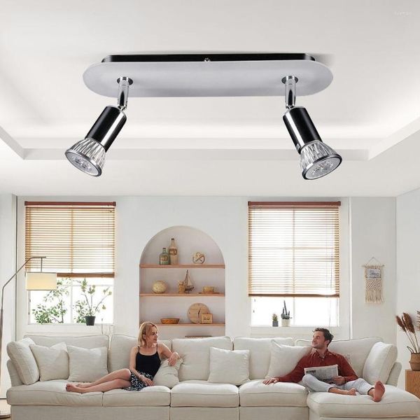 Duvar lambası 2 Kafa Tavan Işık Açısı Ayarlanabilir Gu10 LED ampul çubuk vitrin Sconces Oturma Odası Dolabı Spot Aydınlatma