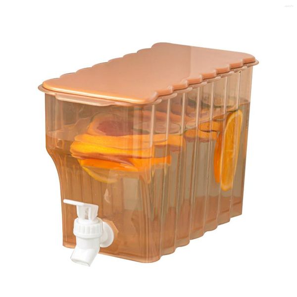 Bottiglie d'acqua Dispenser per bevande con rubinetto Contenitori per bevande per rubinetto del frigorifero e coperchio Teiera per frutta Limonata