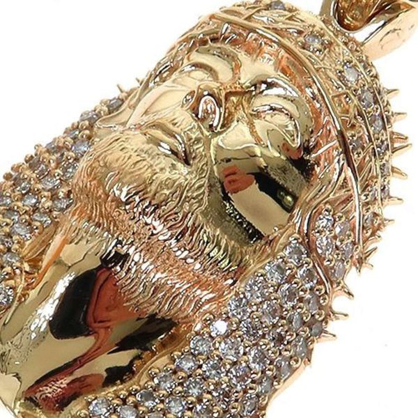 Figura stereoscopica 3D personalizzata di Gesù 10K 14K 18K Karat Real Gold Pass Diamond Tester Vvs Moissanite Iced Out Pendente