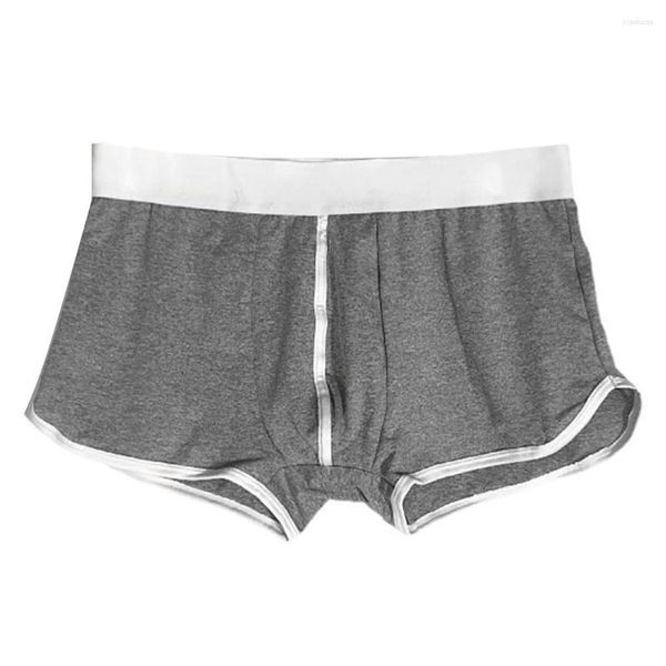 Cuecas masculinas de seda gelo pele-amigável boxers briefs sexy cintura média shorts roupa interior respirável cor sólida calcinha solta