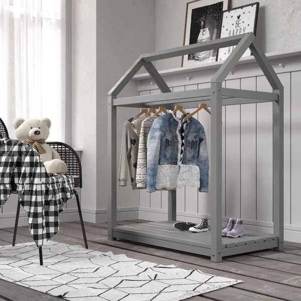 Hangers House Rack de roupas infantis cinza