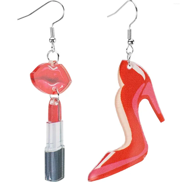 Ohrhänger, 1 Paar, für Damen, rote Lippen, Lippenstift, Ohrringe, High Heels, Hakenschmuck