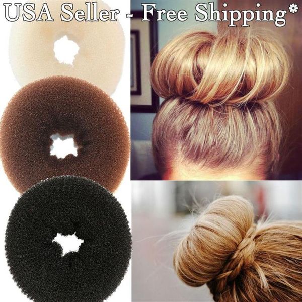 20 peças scrunchie para volume de cabelo estilo anel de donut elástico para pão meia poof bump it Snooki271B