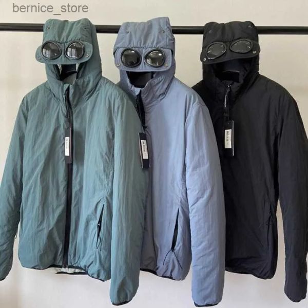 Piumino da uomo Parka Chrome-R Giacca imbottita Inverno Caldo Spessore Uomo Due lenti Occhiali cp Felpe con cappuccio Casual Cappotto antivento Occhiali Taglia M-XXL