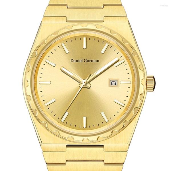 Orologi da polso 40mm Orologio da uomo Orologi al quarzo di lusso Daniel Gorman Golden Fashion Orologi impermeabili luminosi in acciaio inossidabile 2023