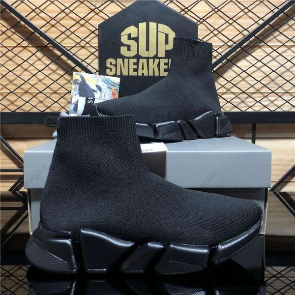 Ashion Paris Sock Sapatos Casuais Homens Mulheres Plate-Forme Designer Sneaker Slip-On Speed Trainer Preto Branco Sola de Ar Tênis Ao Ar Livre Respirável Top Plataforma Botas Sapato