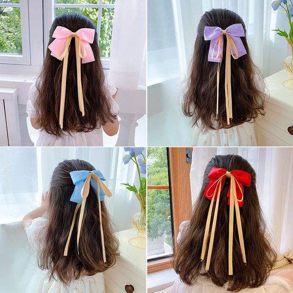 Accessori per capelli Morsetto a molla con nodo a fiocco per bambini coreani per ragazze Principessa Bella stella filante francese Copricapo con clip a forcina rossa