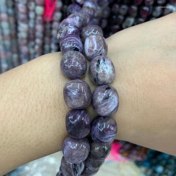 Pietre preziose sciolte 14x16mm Perline di charoite naturale 15 '' Patate a forma libera fai da te per creare gioielli Collana braccialetto regalo donna