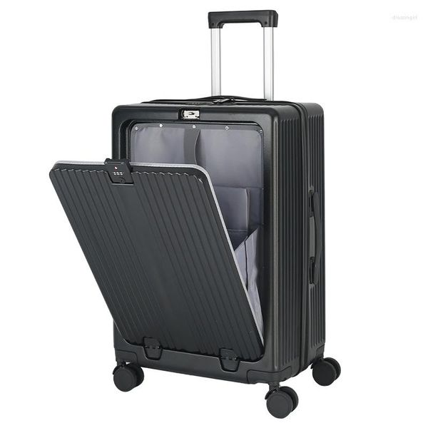 Чемоданы, вместимость, одна кнопка, передняя открытая сумка для багажа с подстаканником, многофункциональная тележка, мужской 20-дюймовый посадочный дорожный чемодан, багажник